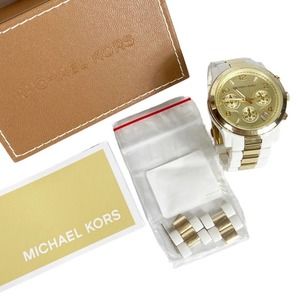 Michael Kors Ladies Chronograph Women's Watch White Gold MK5146